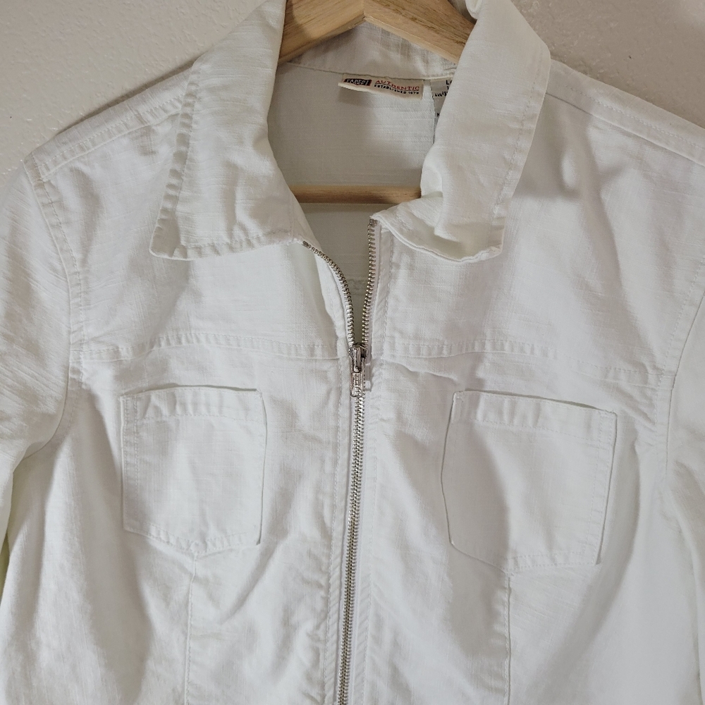 Faded Glory Jean Jacket Fringe Edges - Picture 2 of 6